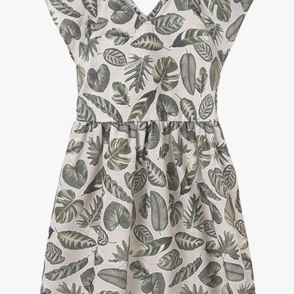 Mayoral Tropical Leaf Print Dress